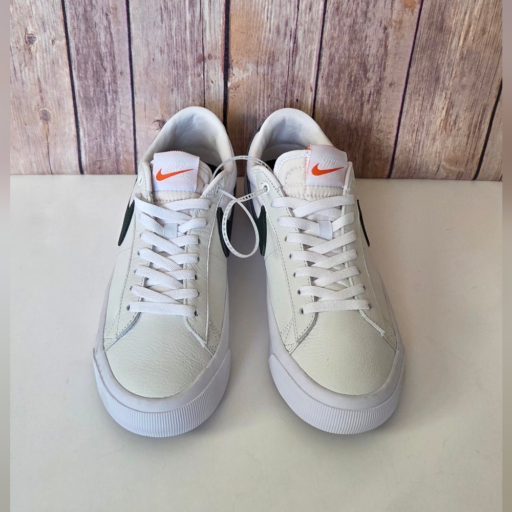 Nike SB Low-Top Leather Sneakers with Orange Logo NWOT